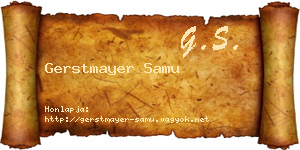 Gerstmayer Samu névjegykártya